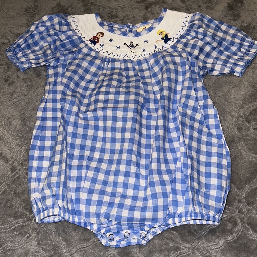 Honey Bean Smocked Disney Frozen Olaf, Anna, Elsa Bubble NWT - Picture 2 of 3